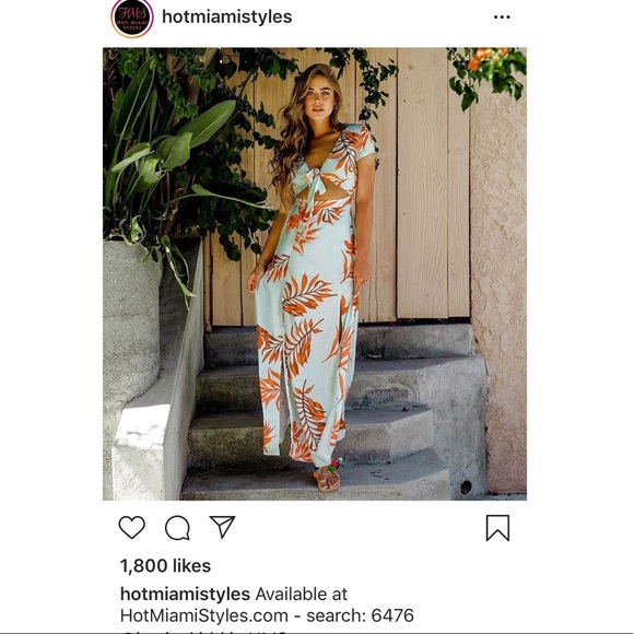 Hot Miami Styles Dresses & Skirts - Teal tropical dress